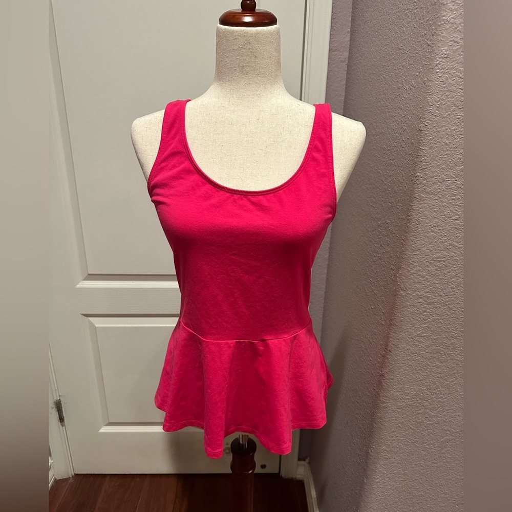 EXPRESS Peplum Pink Top NWT size Medium cotton spandex blend